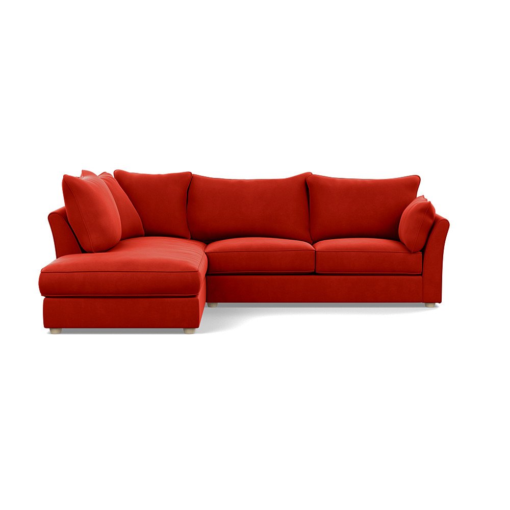 Heal's Tailor Left Hand Facing Corner Sofa Varese Velvet Terracotta Natural