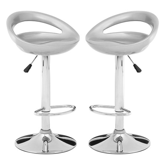 Secro Grey ABS Plastic Bar Stools In Pair