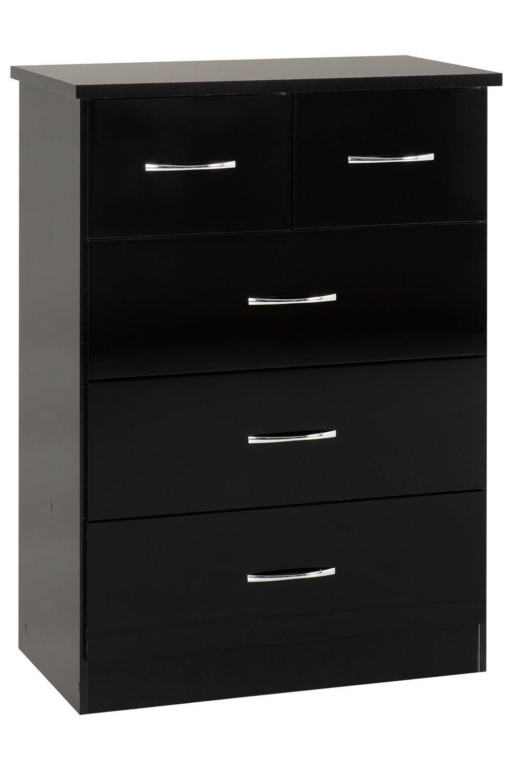 Seconique Nevada 3+2 Drawer Chest in Jet Black