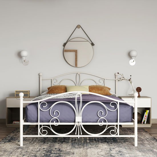 Bombay Metal King Size Bed In White