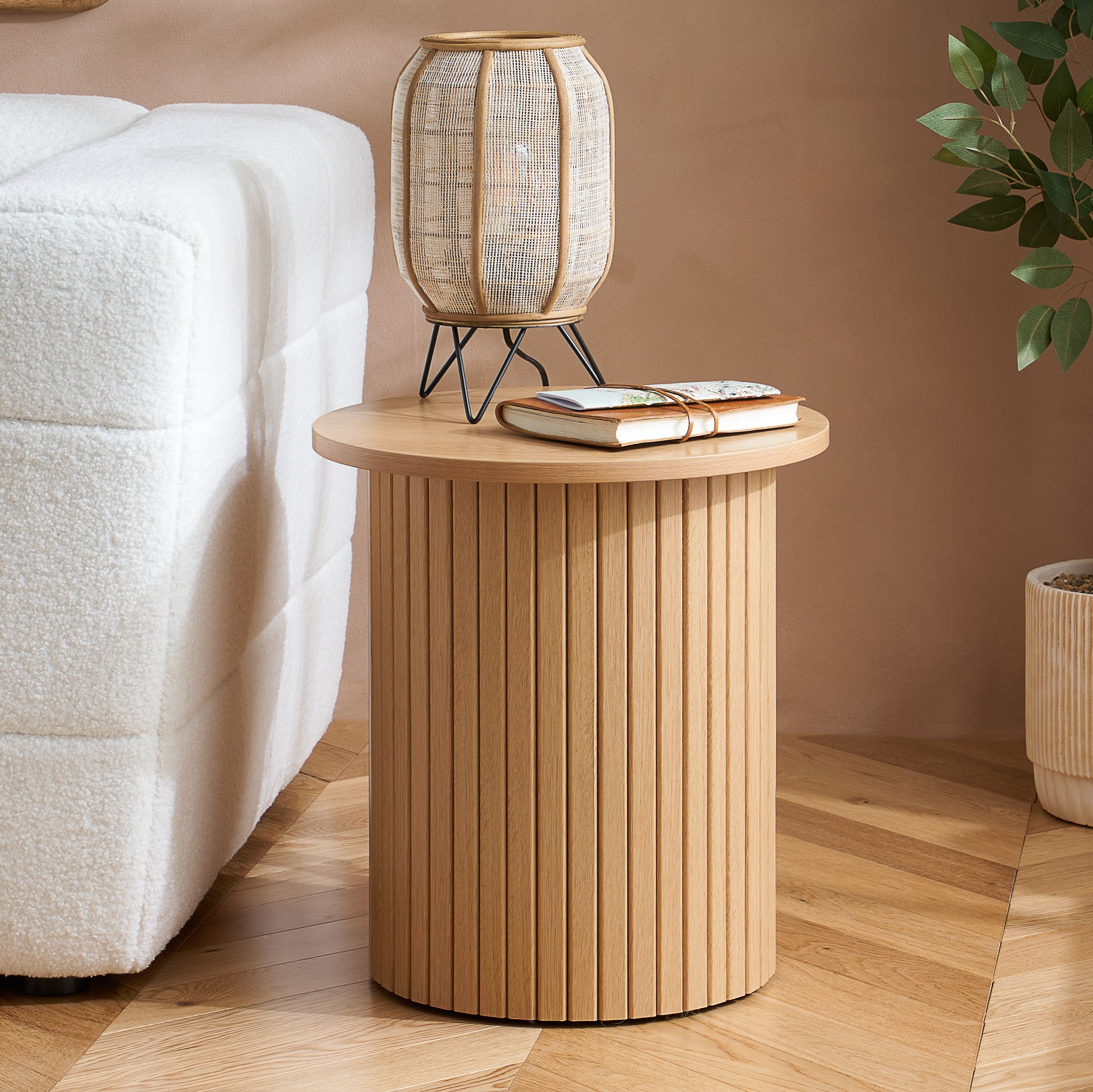 Birlea Fluted Side Table Axel in Brown