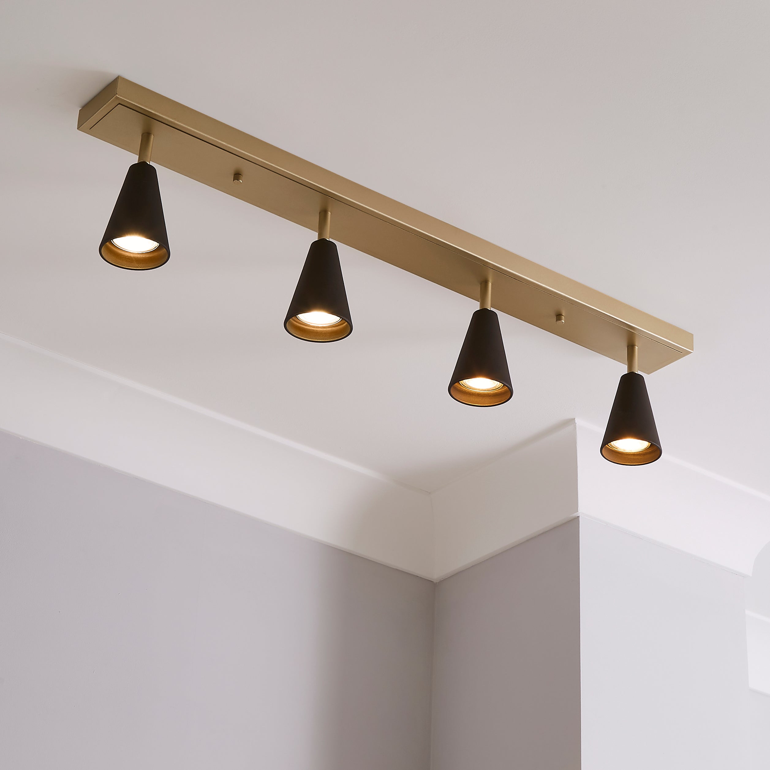 Grove 4 Light Spotlight Bar Fitting Gold