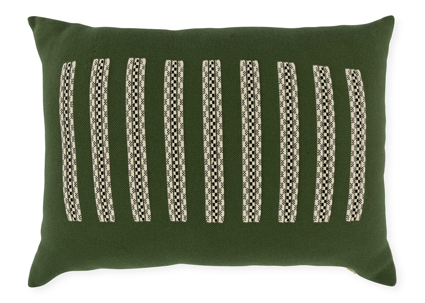 Ambar Exclusive Embossed Cord Rectangle Cushion Forest Green