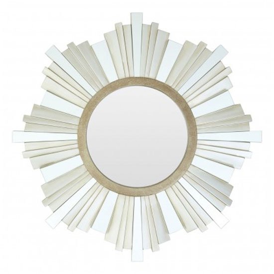 Sorel Strip Design Wall Mirror In Gold And Champagne Frame