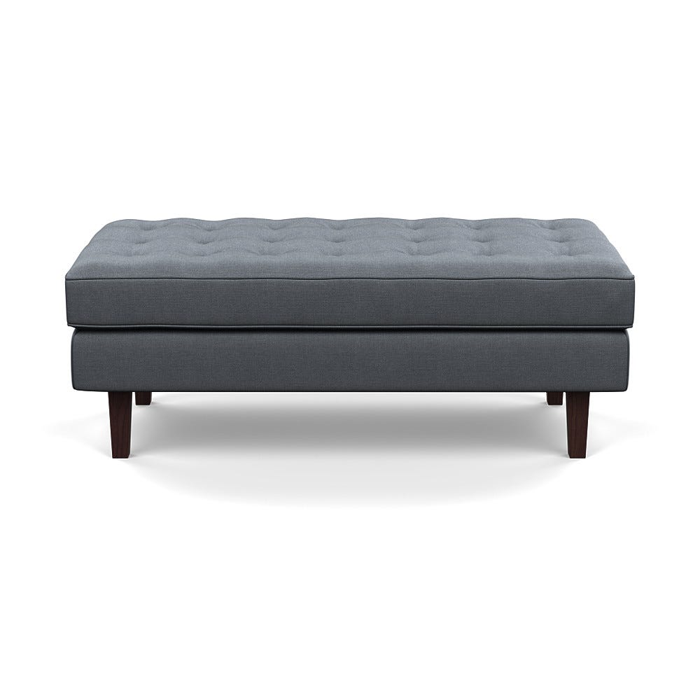 Heal's Hepburn Ottoman Siena Cotton Shale Grey Black