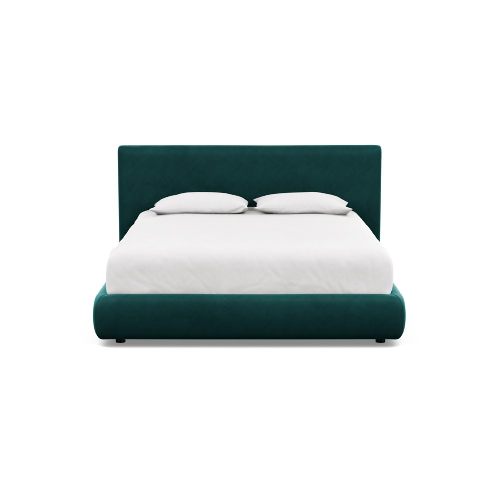 Heal's Alba Storage Bed King Marylebone Velvet Emerald Green