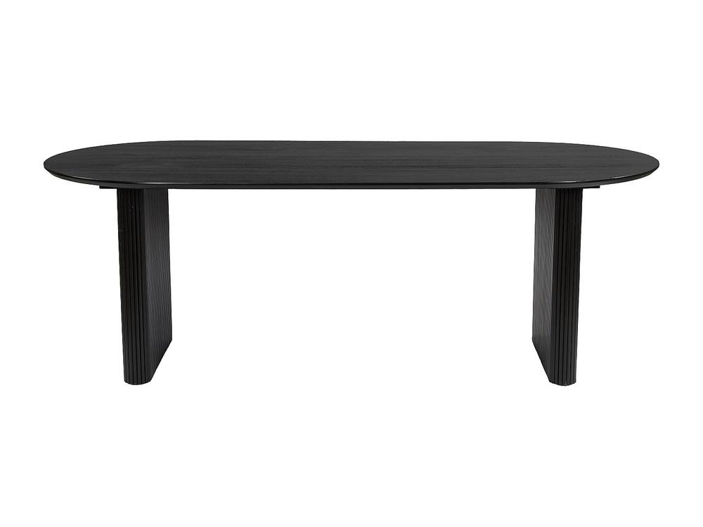 Vente-unique Mango Wood Dining Table With 6 - Seater Settings - Black - BALIMELA