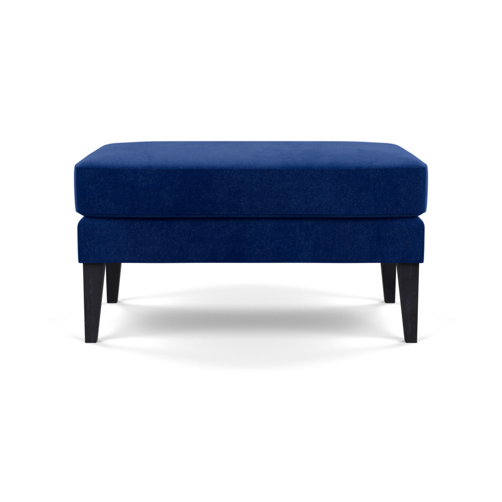 Heal's Richmond Ottoman Smart Luxe Velvet Azure Black Feet