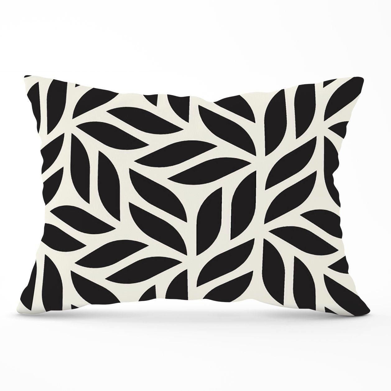 Warren Reed - Designer Modern Stylish Abstract Texture Cushions in Black