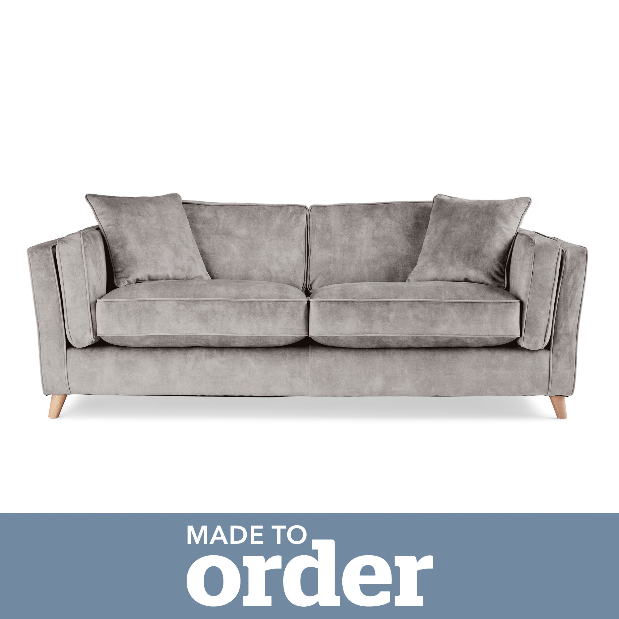 Arabella 3 Seater Sofa Slub Velvet Slub Velvet Cement