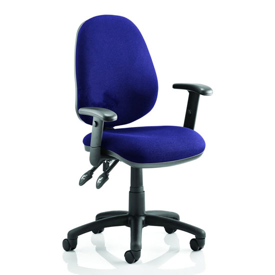 Luna II Office Chair In Stevia Blue With Arms