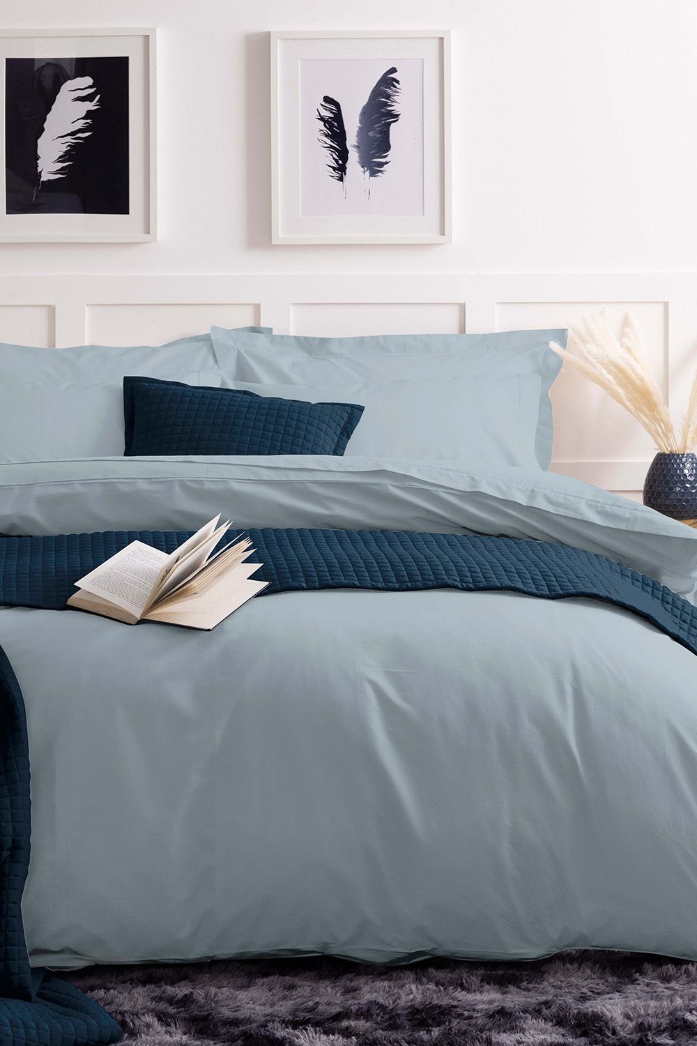 Belledorm Easy Care 200 Thread Count Cotton Polyester Percale Duvet Cover in Duck Egg Blue