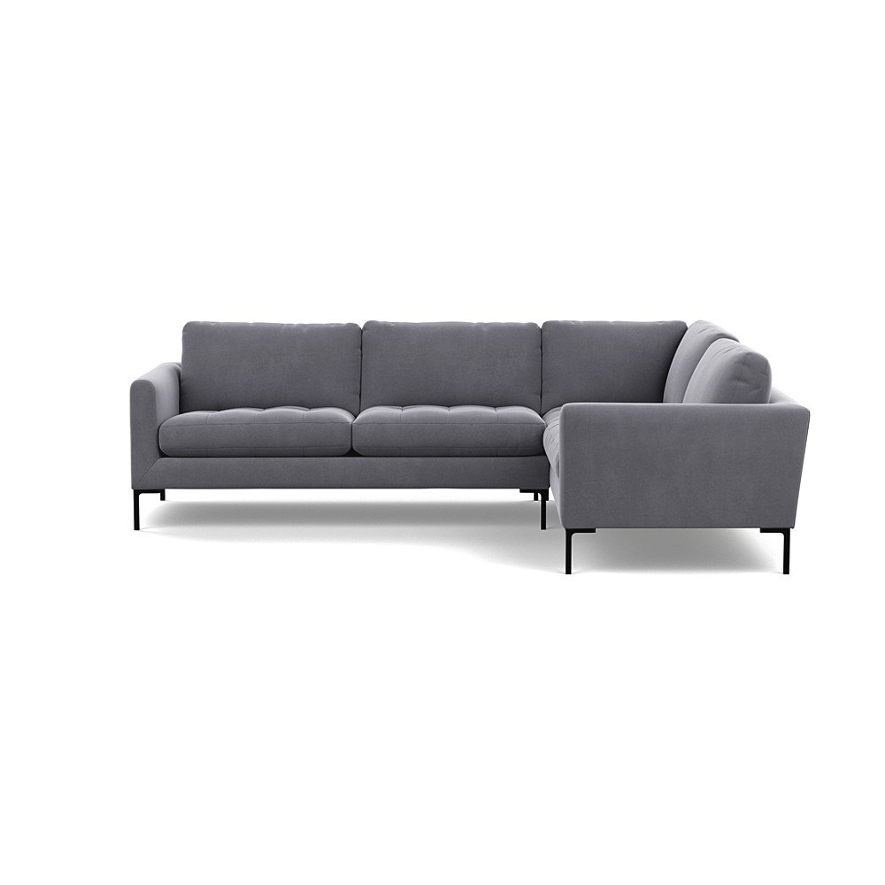 Heal's Eton RHF Corner Sofa Smart Velvet Dolphin Black
