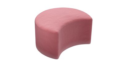 Luna Half Moon Footstool in Dusty Rose Cotton Matt Velvet - sofa.com