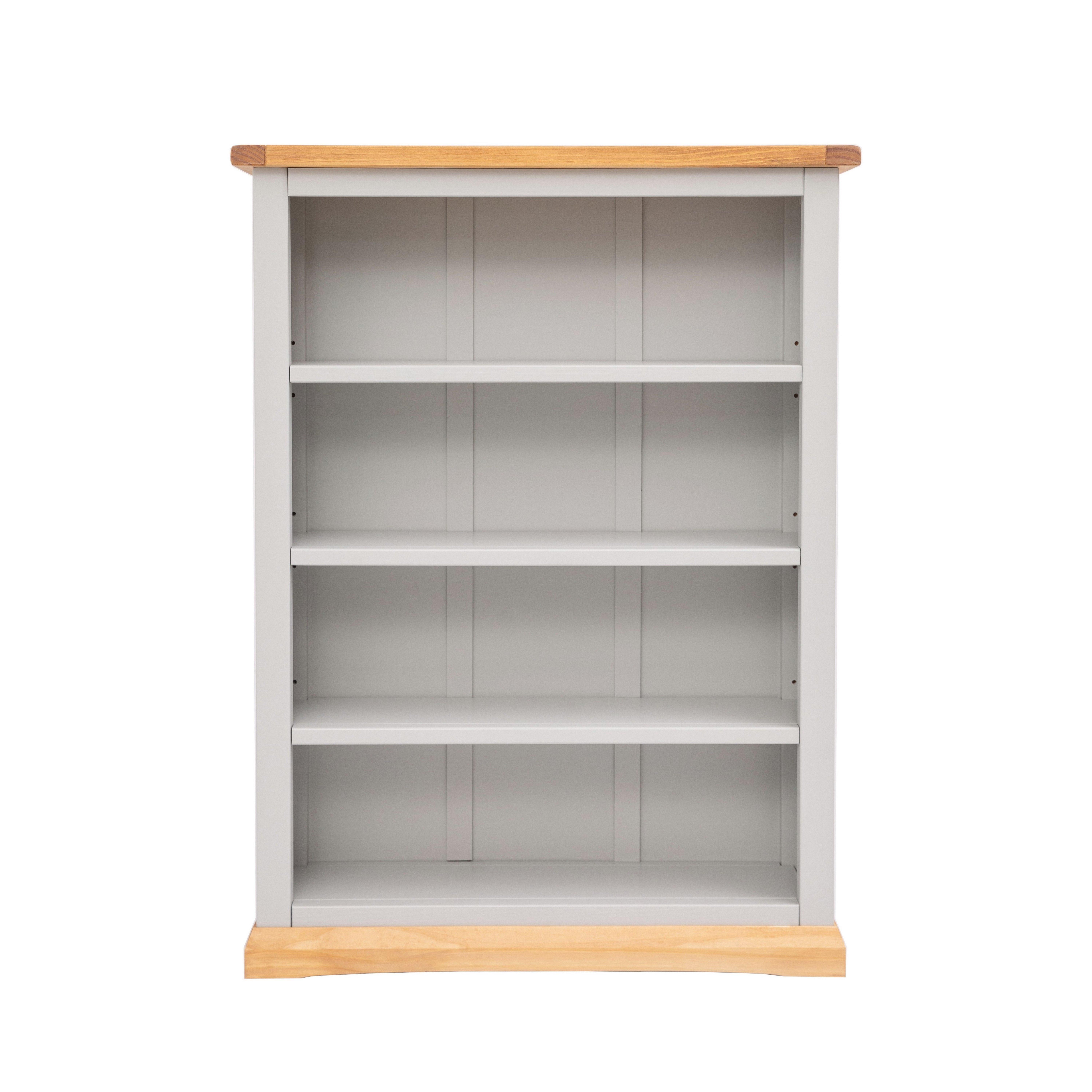 Cabinet Bits Bookcase with plinth 120x90x25cm in Light Grey