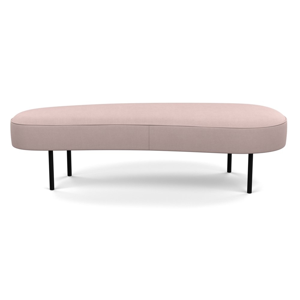 Heal's Isola Large Ottoman Siena Cotton Dusky Pink Black Feet