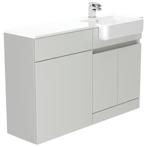 Be Modern Botanica Pearl Grey Right Hand 1260mm Freestanding Vanity & Toilet Pan Unit with Basin Modular Combination
