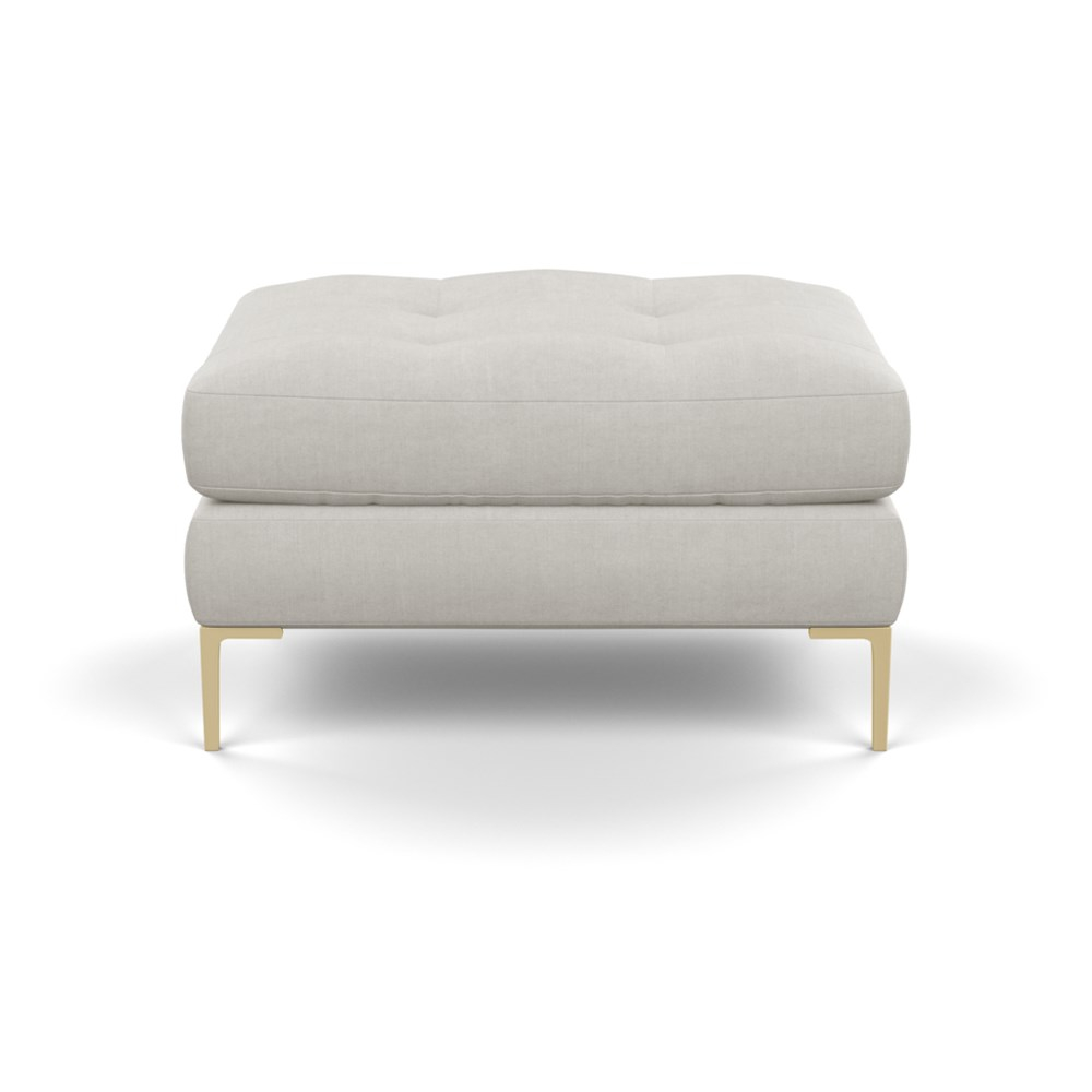 Heal's Eton Footstool Capelo Linen-Cotton Sea Salt Brass Feet