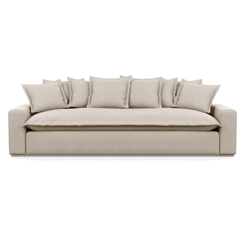 Heal's Brompton 5 Seater Sofa Broad Weave Putty Natural Feet