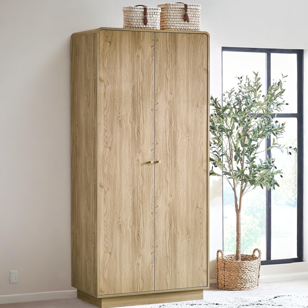Ingrid - 2 Door Wardrobe - Light Oak - Wooden - Happy Beds