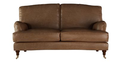 Bluebell 2 Seat Sofa Bed in Tan Vintage Leather - sofa.com