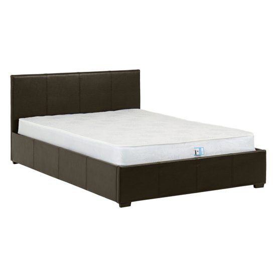 Waverley Faux Leather Storage Double Bed In Brown
