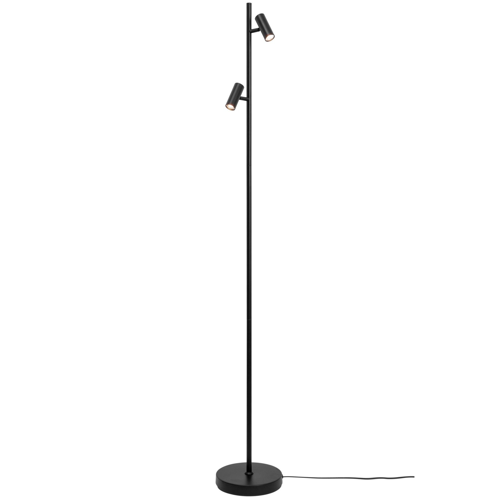 Nordlux Vintage Indoor Floor Lamp Black Metal Intergrated LED Adjustable Heads - Mains Powered, IP20