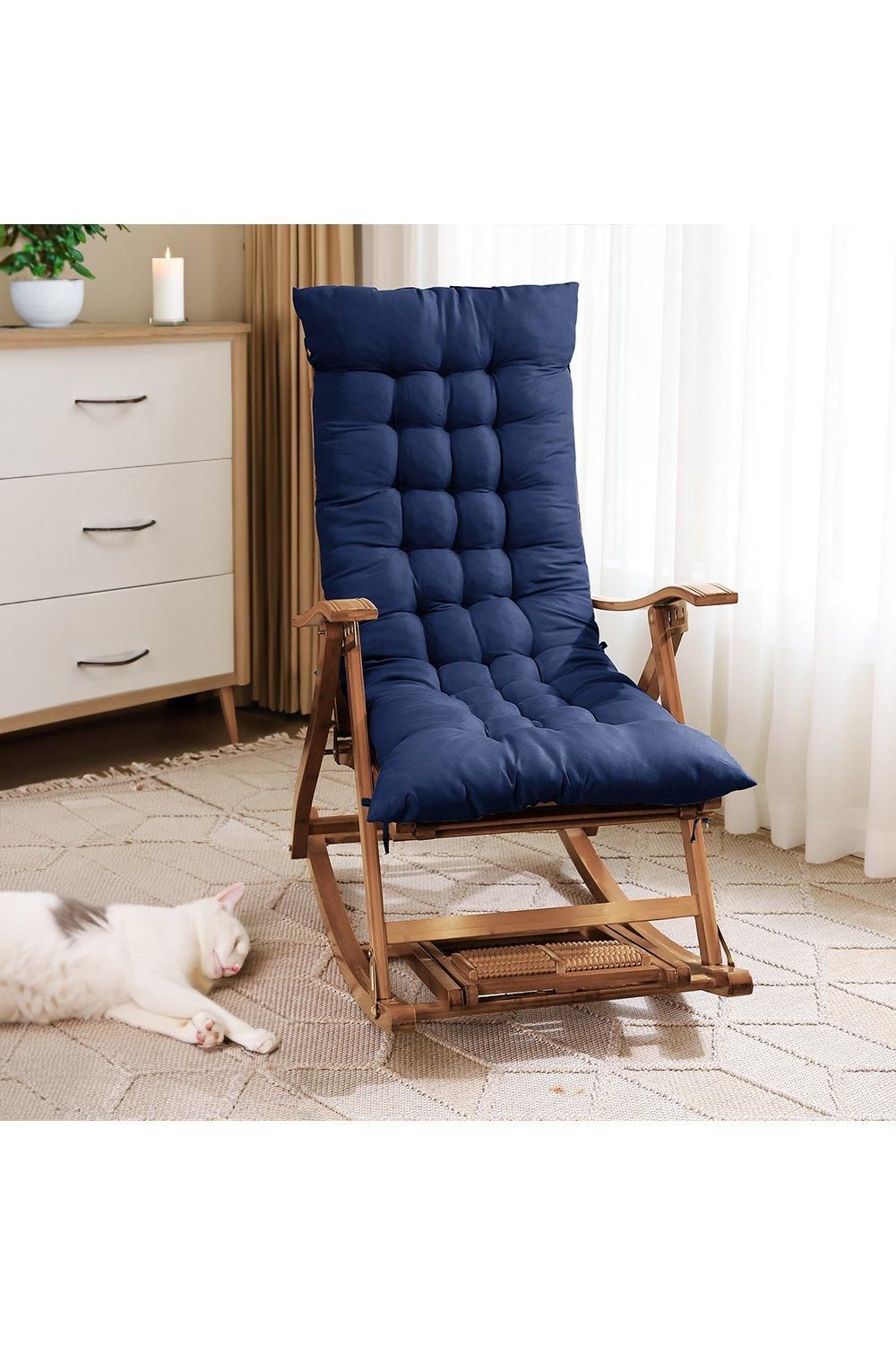 H&O Direct Indoor Outdoor Chair Cushion Thicken Bench Rocking Cushions in Dark Blue