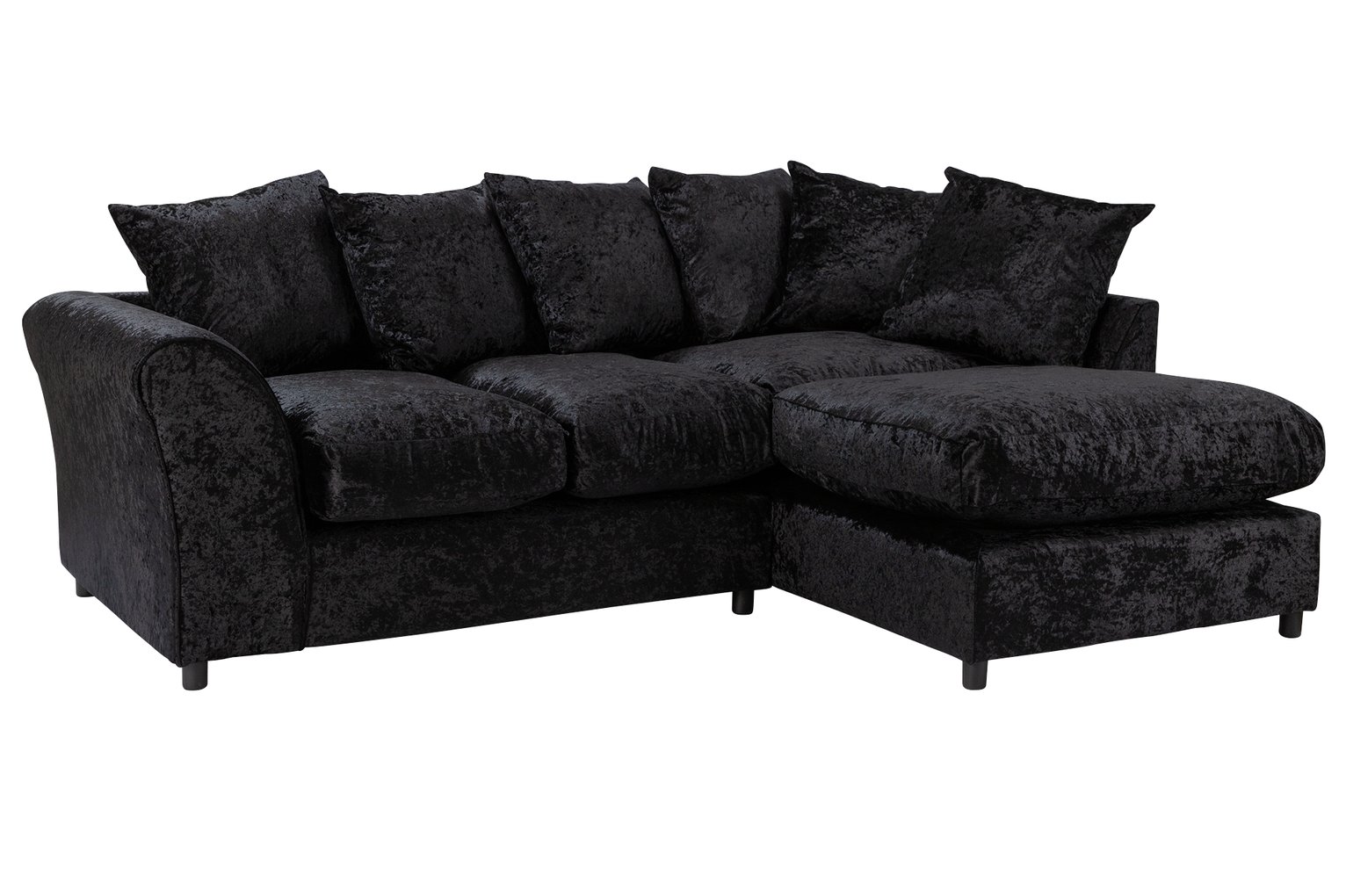 Argos Home Megan Large Right Corner Fabric Sofa - Black