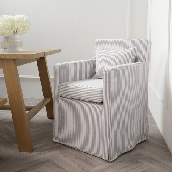 Return - Hettie Dining Chair, Grey Stripe Fabric