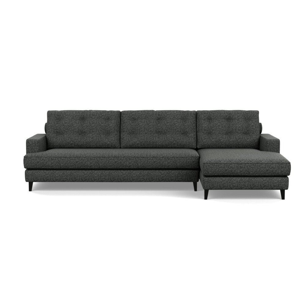 Heal's Mistral Right Hand Facing Corner Sofa Brecon Charcoal Black Feet