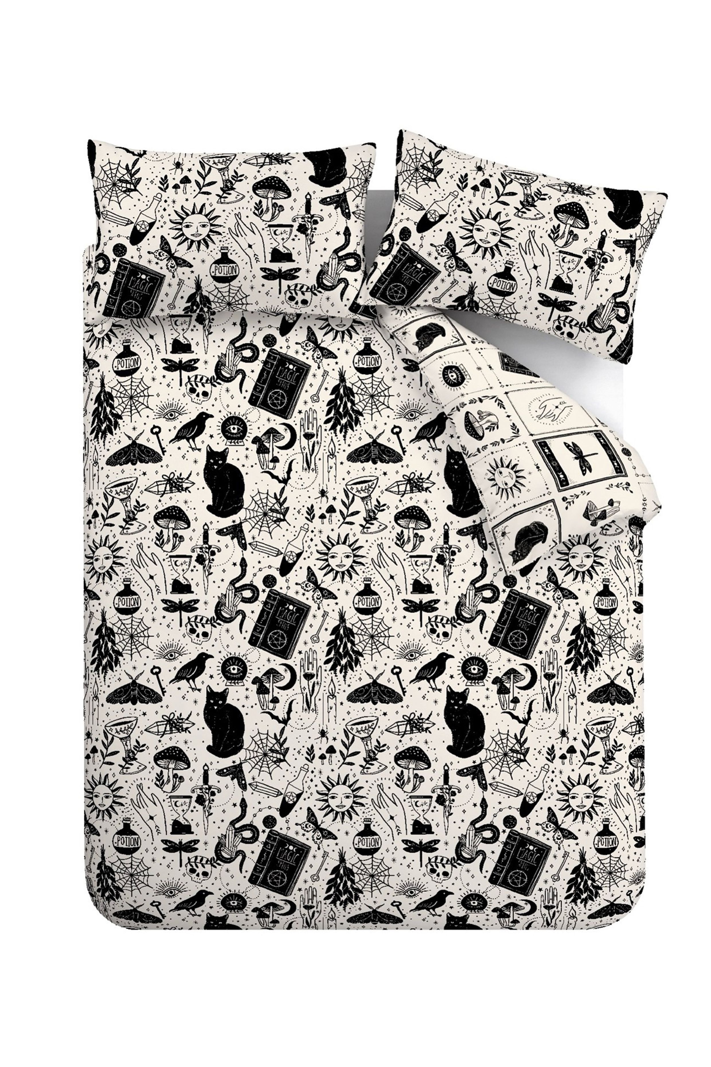 Catherine Lansfield 'Enchanted Witchcraft' Reversible Duvet Cover Set in Black 5