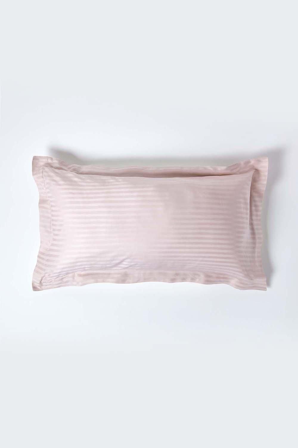 Homescapes Egyptian Cotton Ultrasoft King Size Oxford Pillowcase 330 TC in Dusty Pink