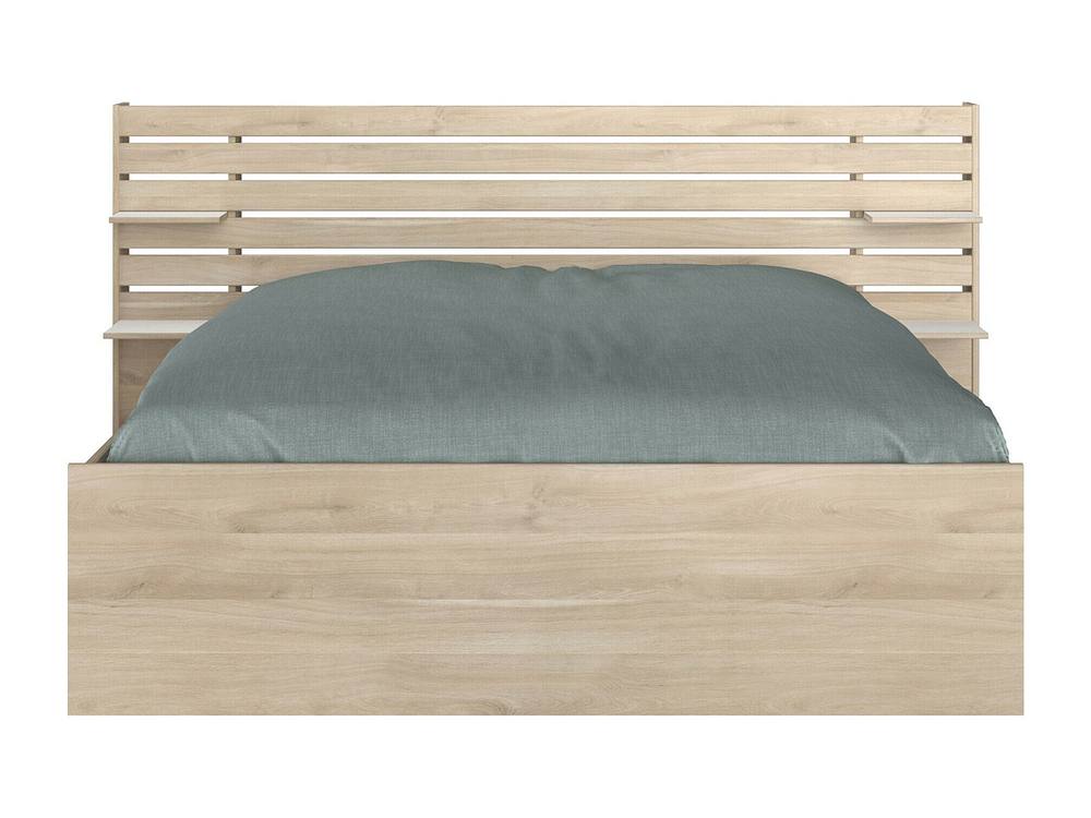 Vente-unique 160 X 200 Cm Bed With Storage - Natural - TENALIA II in Light Oak