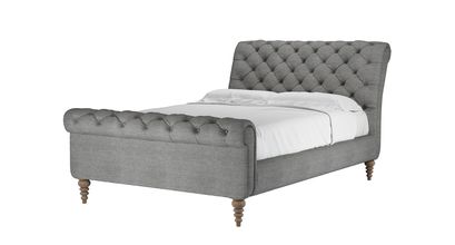 Knightsbridge Double Bed in Gull Slubby Cotton - sofa.com