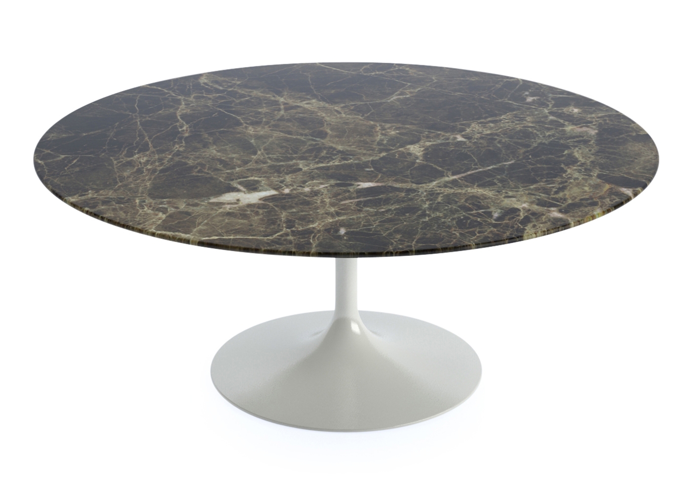 Knoll Saarinen Tulip Round Coffee Table Emperador Coated Marble Extra-Large