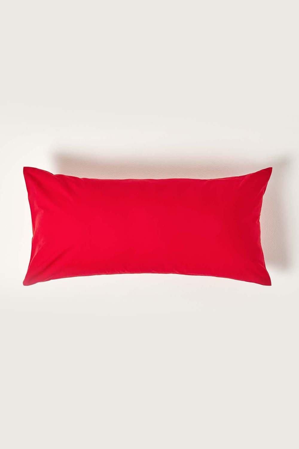 Homescapes Continental Egyptian Cotton Pillowcase 200 TC, 40 x 80 cm in Red