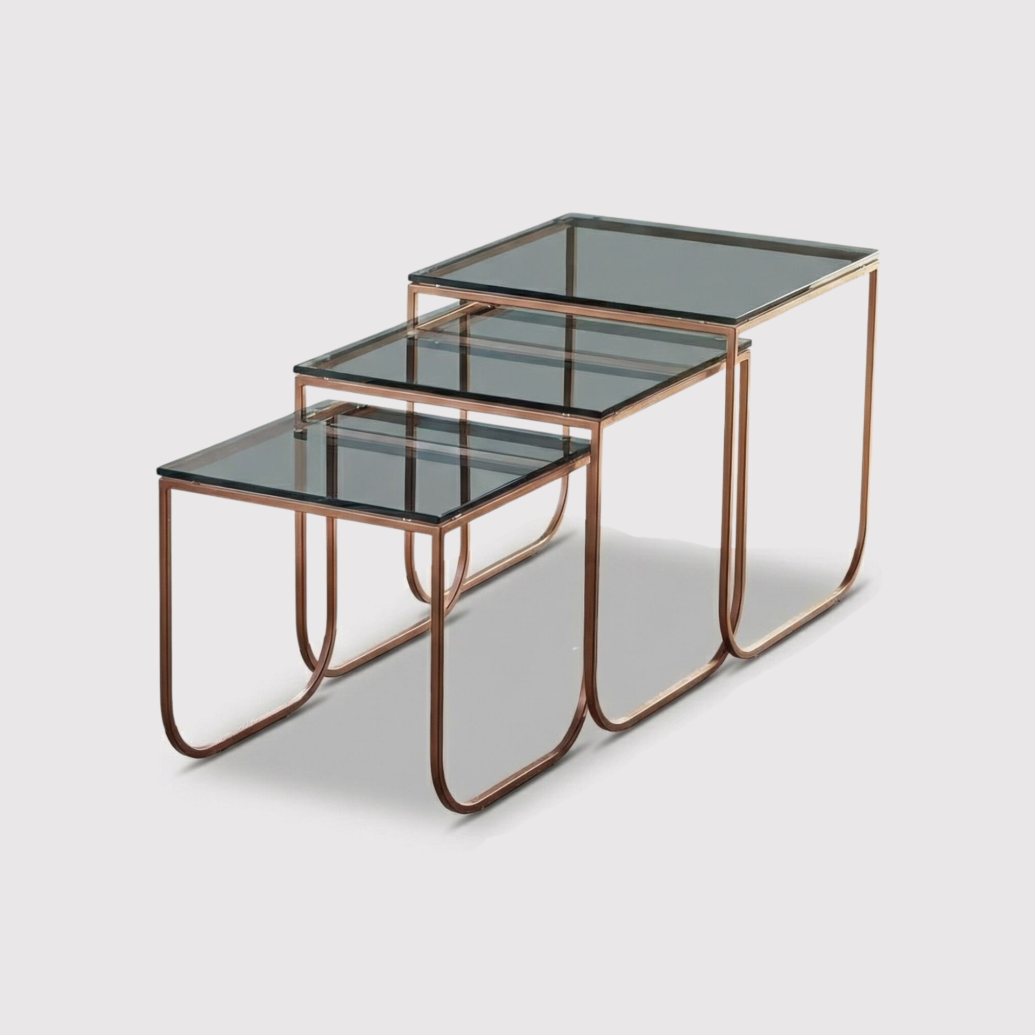 Bontempi Tokio Coffee Table Set, Black Glass | Barker & Stonehouse