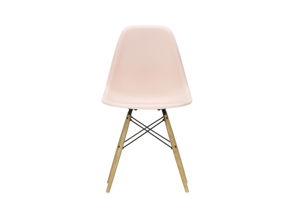 Vitra Eames DSW Side Chair New Height Pale Rose Ash Honey Base