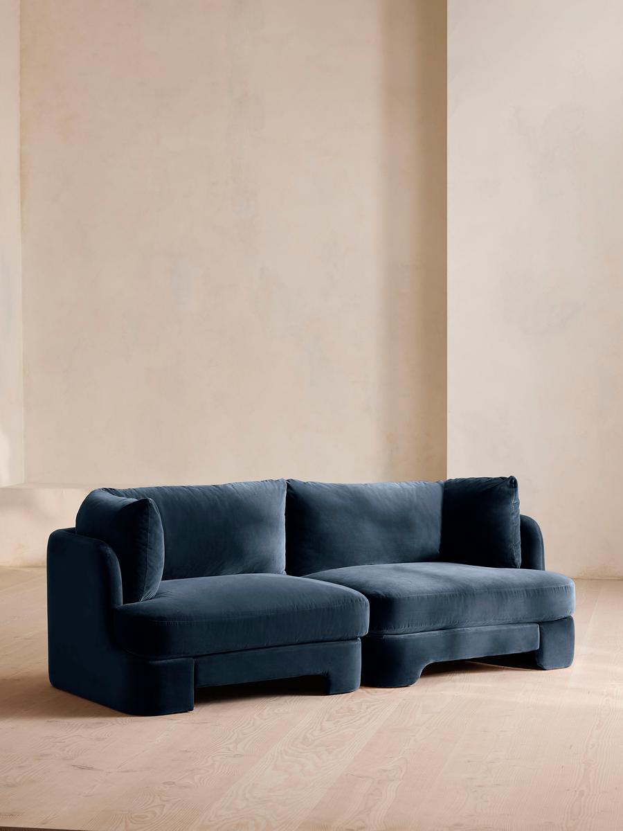 Odell Modular Sofa, Three Seater, Velvet, Royal Blue