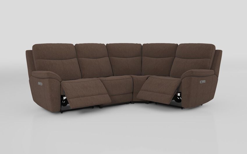 Brown Fabric Eldwick 3 Corner 1 Power Sofa