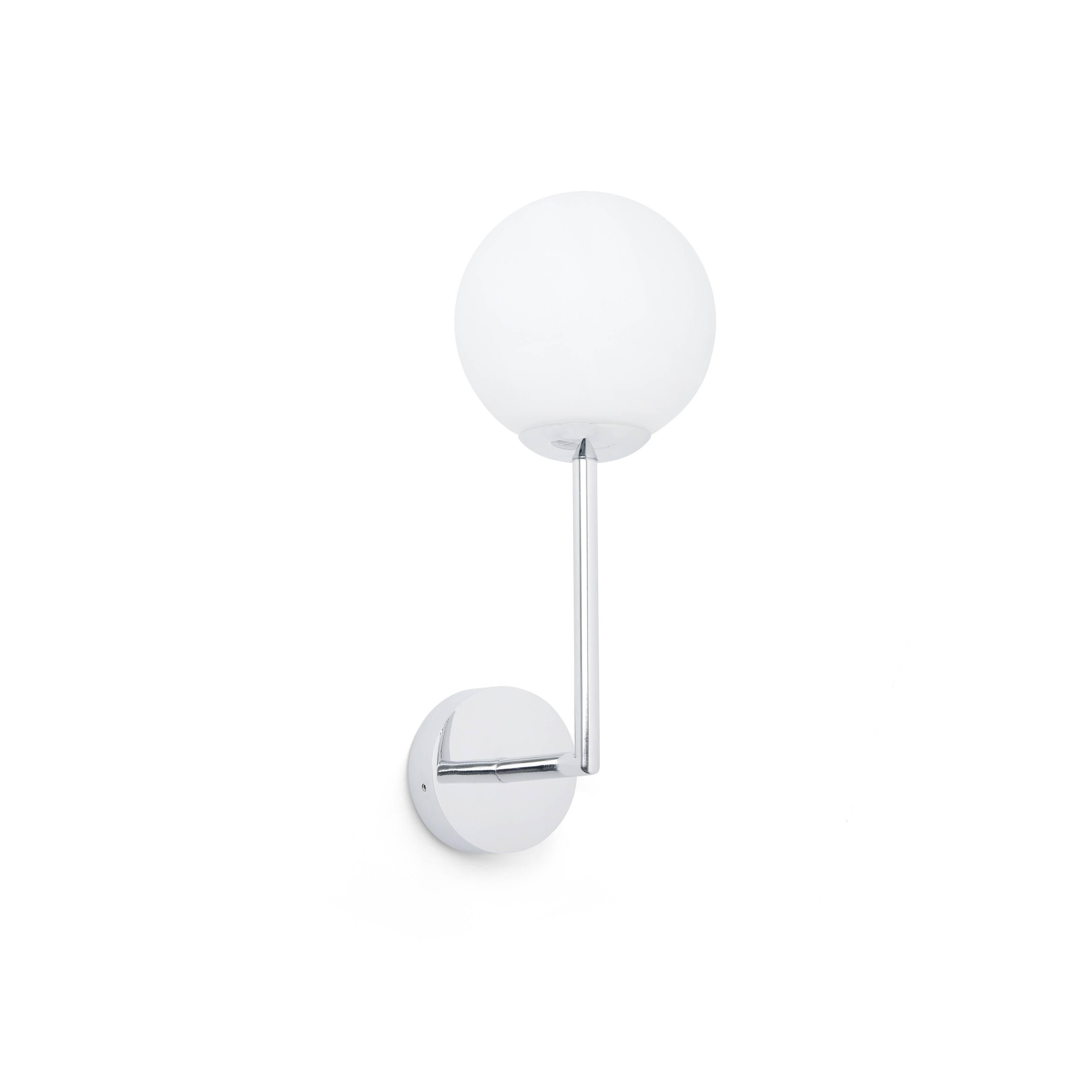 Netlighting Lago Bathroom Globe Wall Lamp Chrome 1x g9 IP44 in Grey