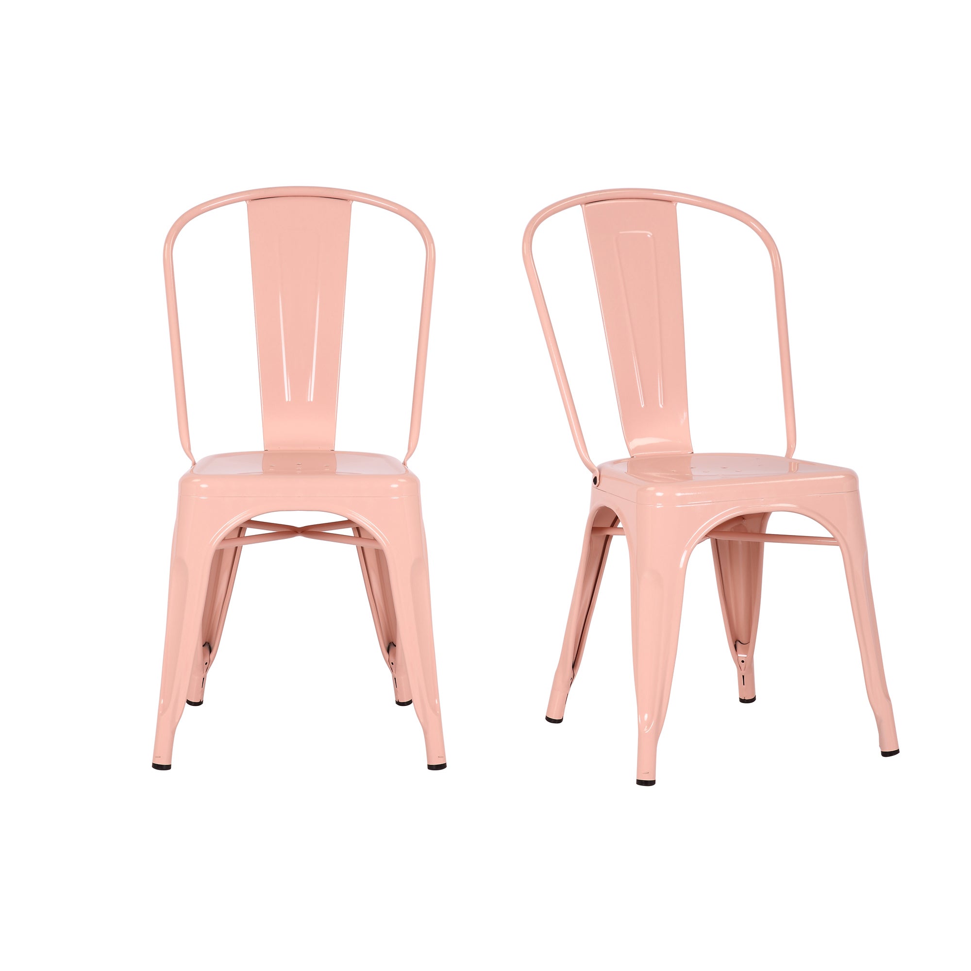 Daxton Set of 2 Metal Chairs Blush