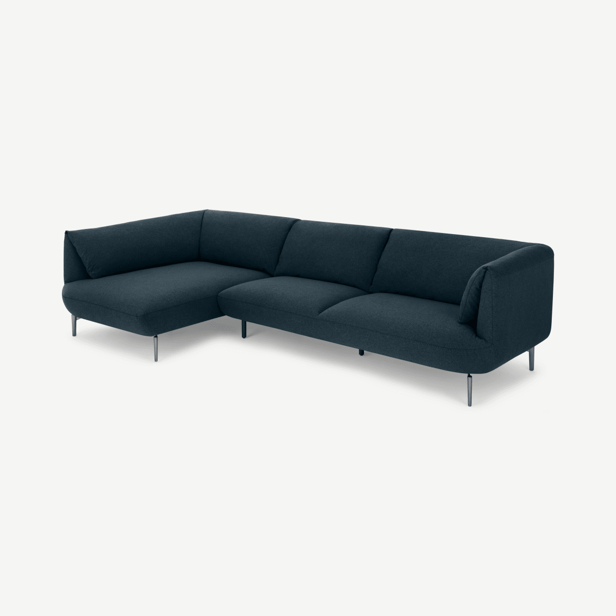 Inka Left Hand Facing Chaise End Corner Sofa, Aegean Blue Fabric
