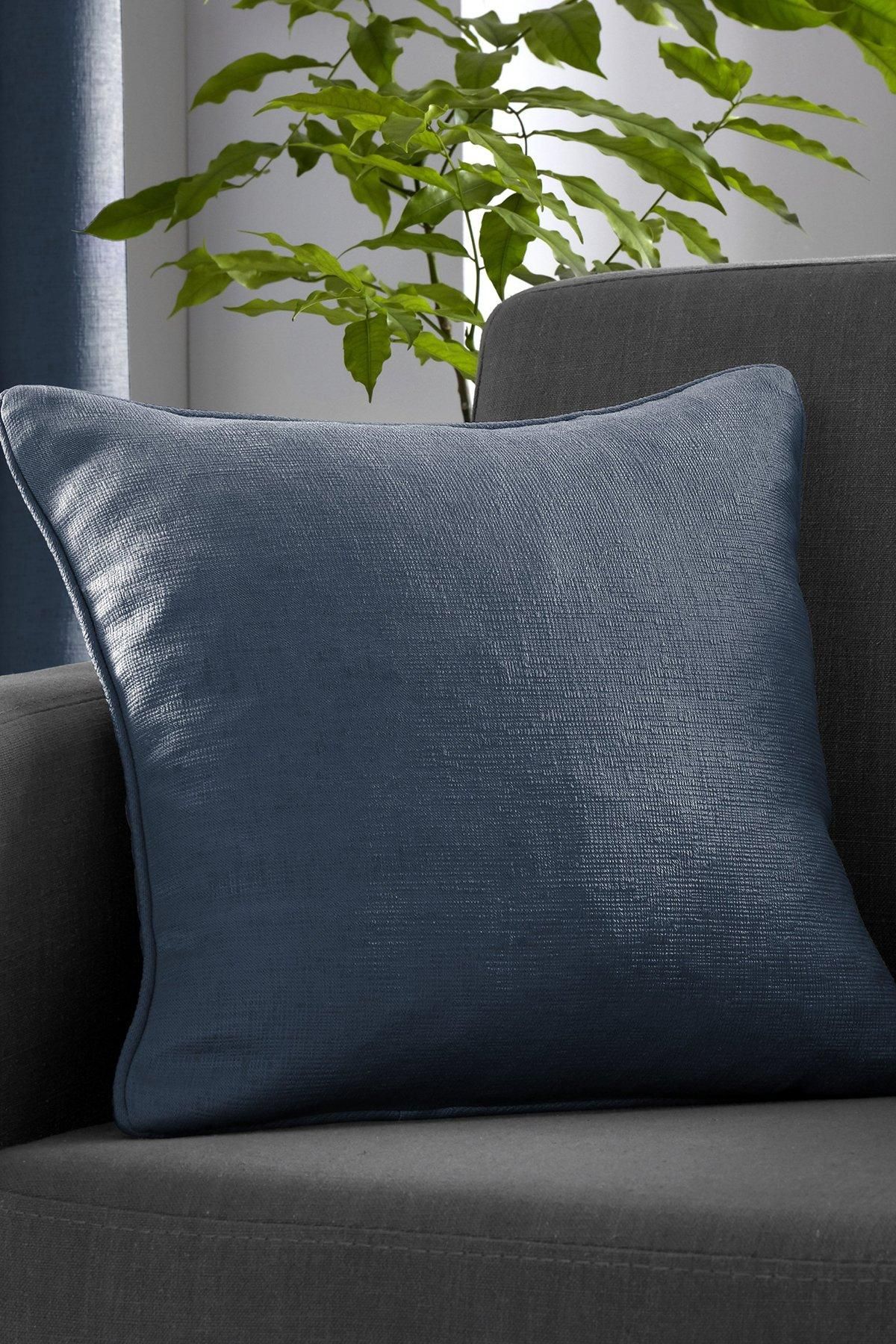 Fusion 'Strata' Luxe Velvet Filled Cushion in Navy