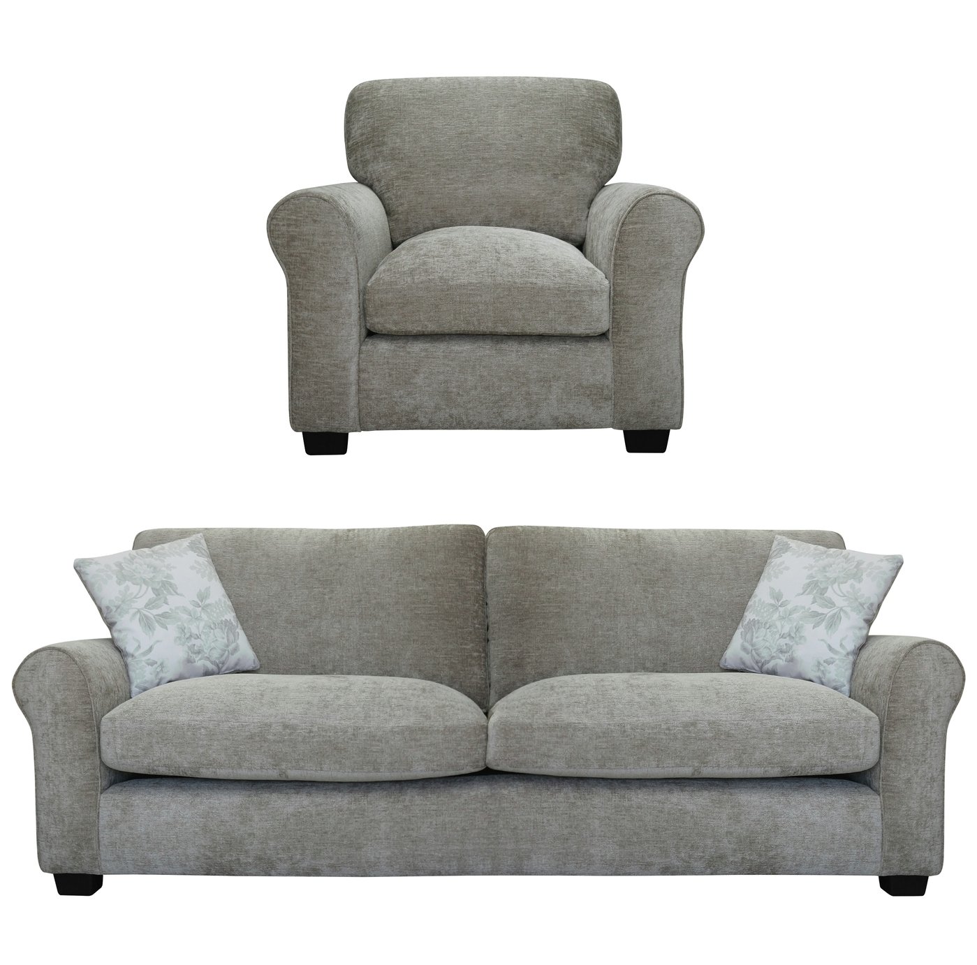 Argos Home Tammy Fabric Chair and 4 Seater Sofa - Mink