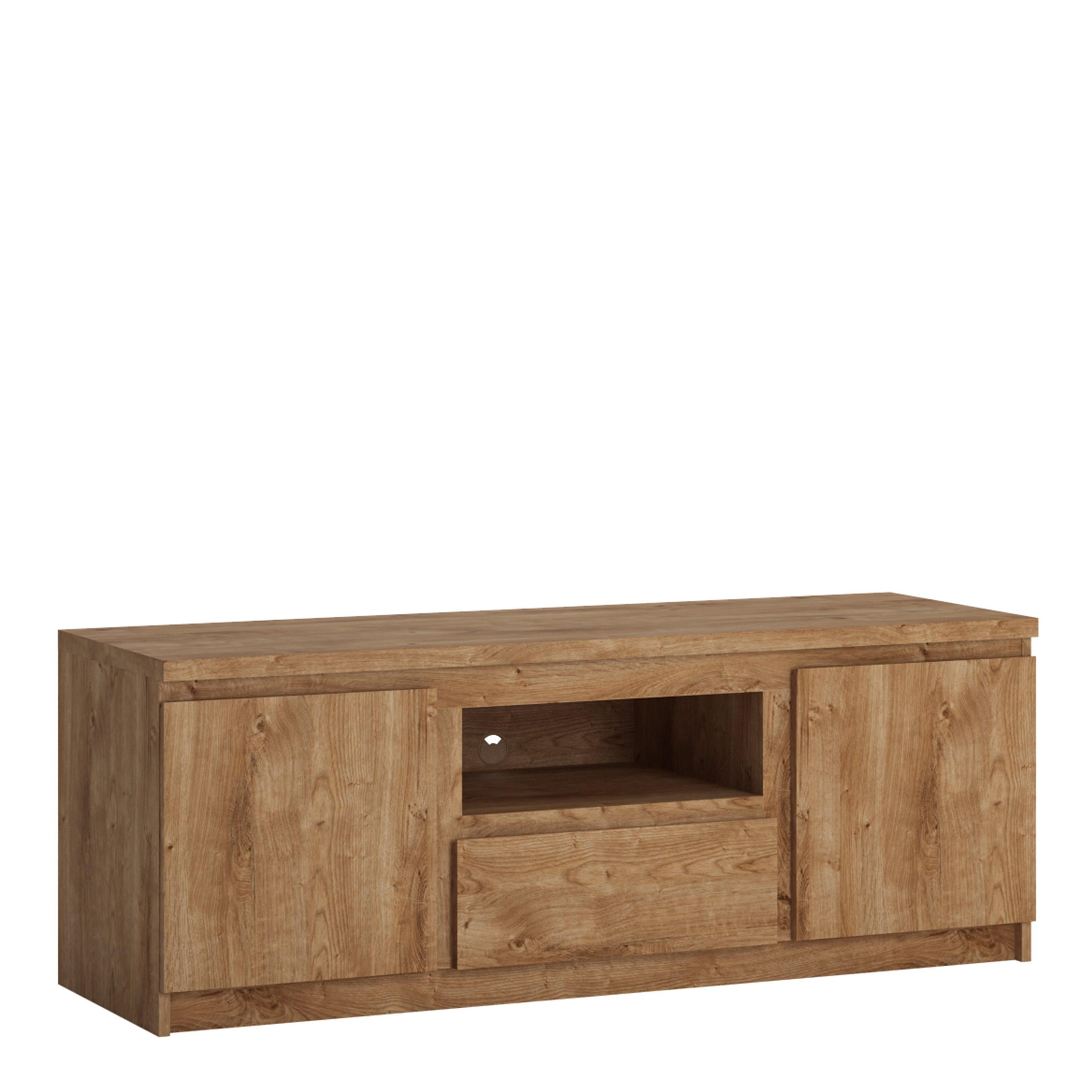Furniture To Go Fribo 2 Door 1 Drawer 136cm wide TV Cabinet in Brown