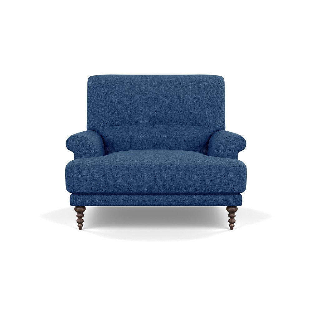 SCP Oscar Informal Armchair Linara Indigo Walnut Feet
