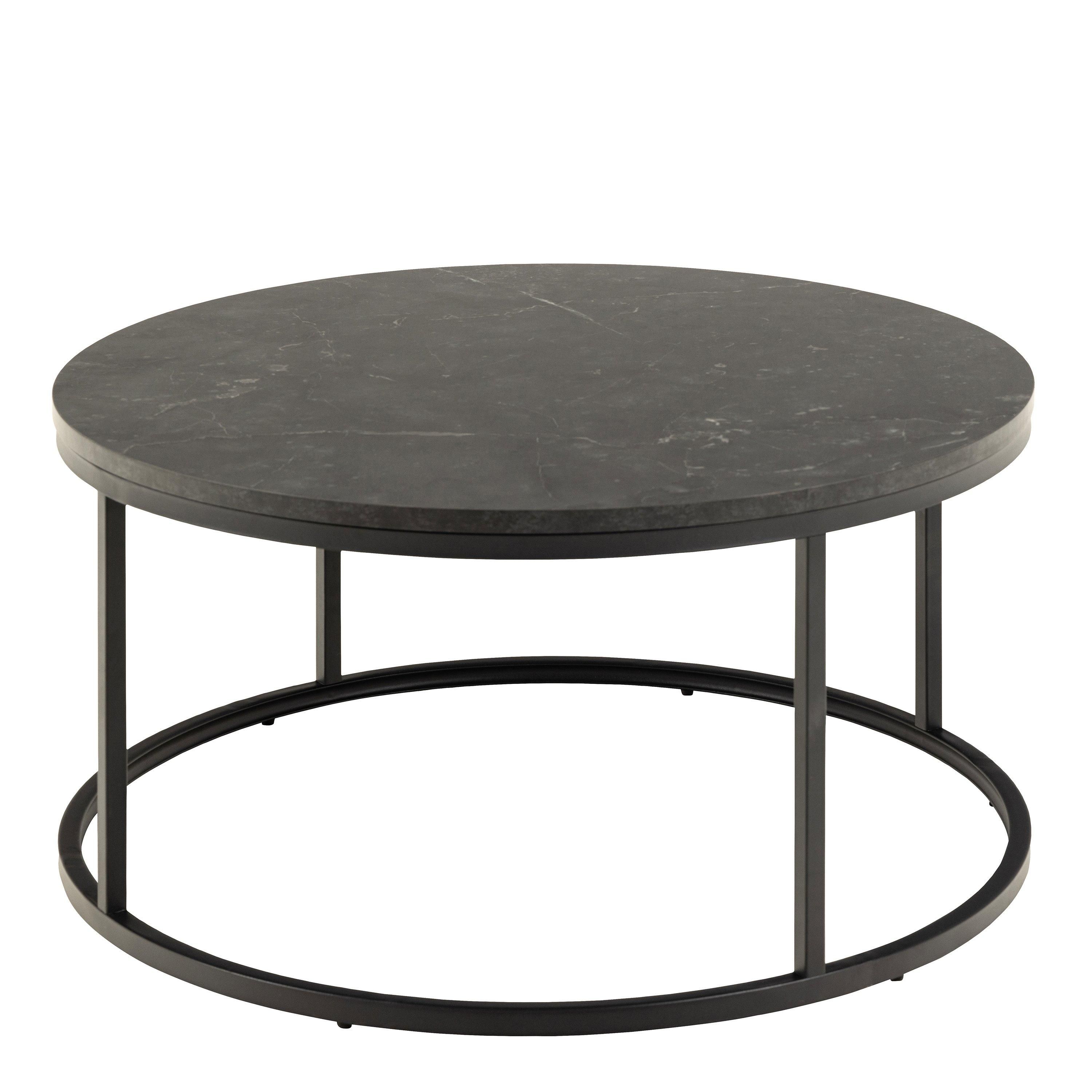 Furniture To Go Spiro Coffee Table with Black Marble Melamine Top & Black Legs