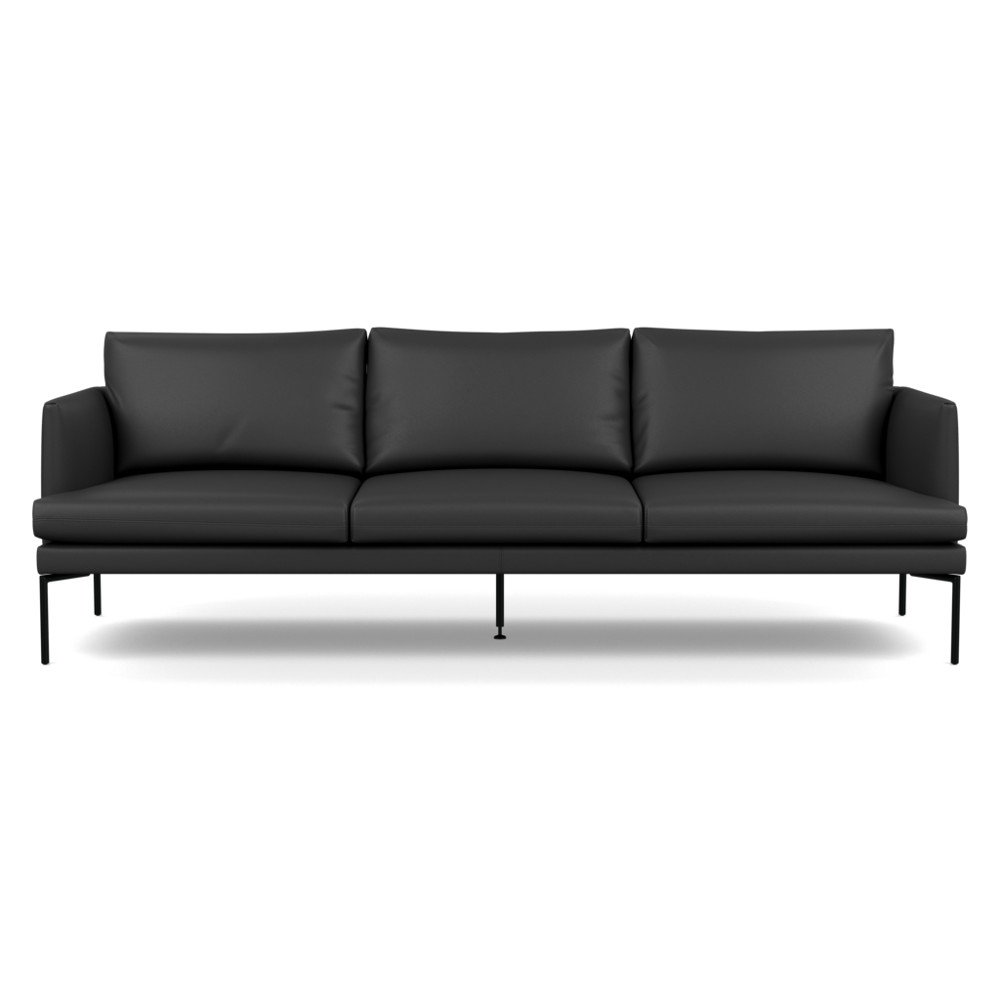 Heal's Matera 4 Seater Sofa Leather Hide Graphite 7181 Black Feet